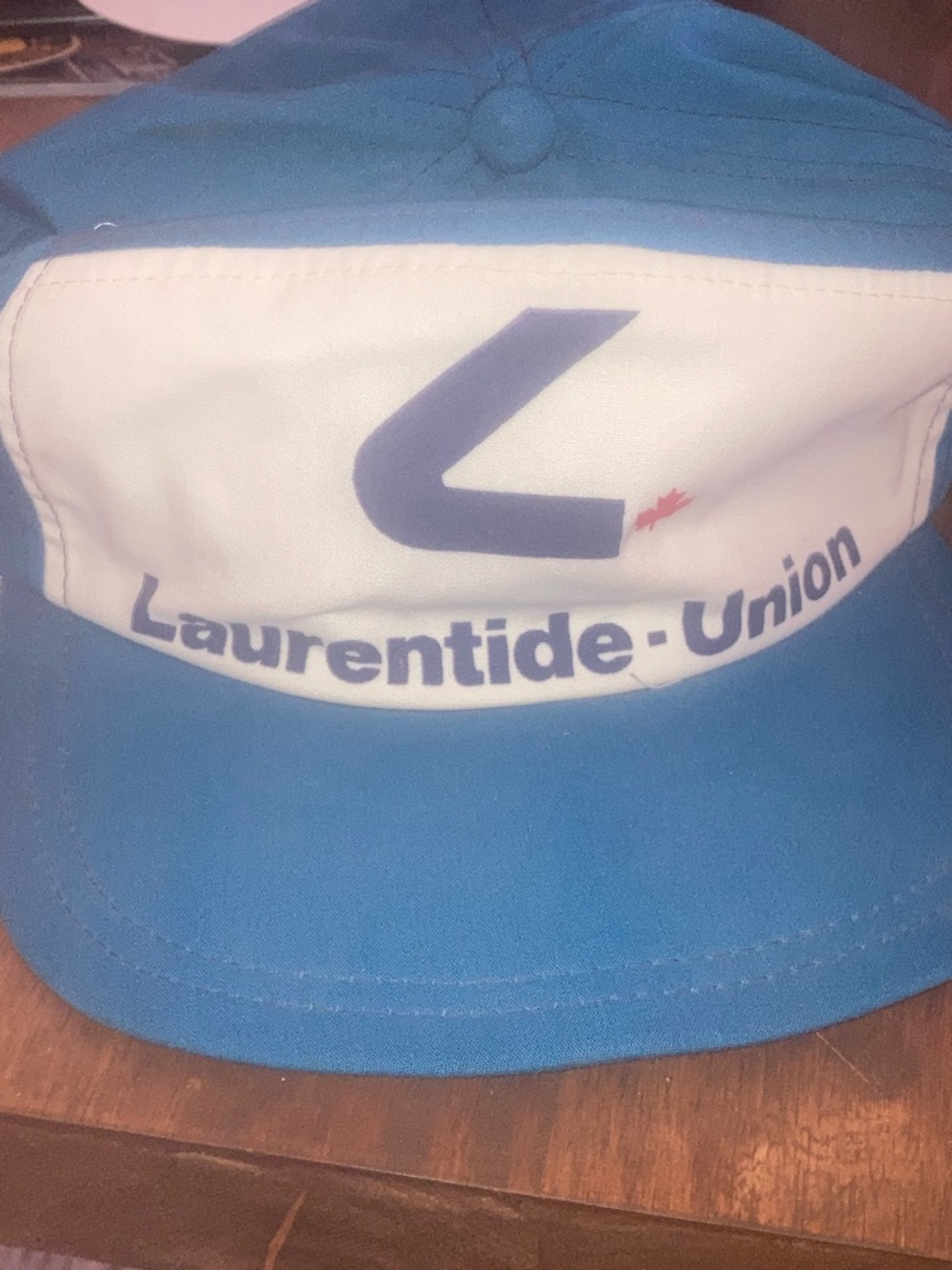 Laurentide-Union Blue and White Logo Cap Canadian train union station.